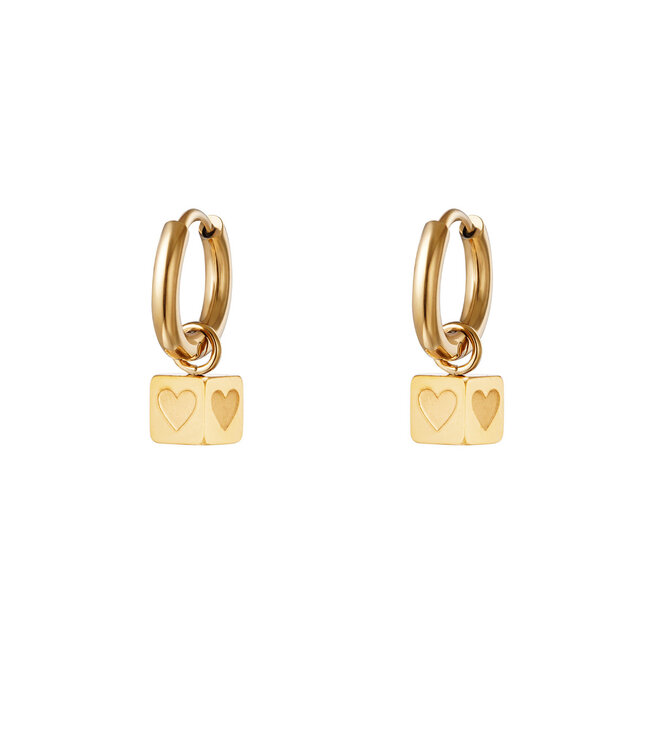 Heart Cube Earrings