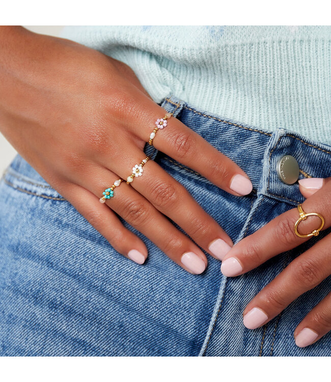 Beaded Flower Ring