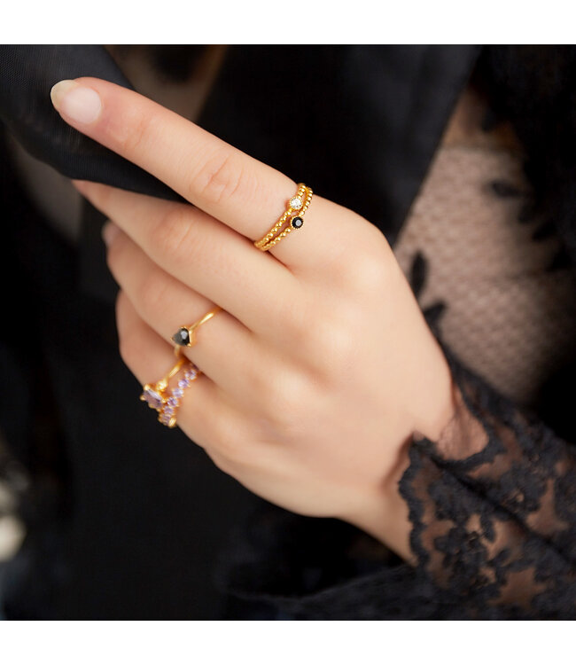 Gold Diamond Girl Ring