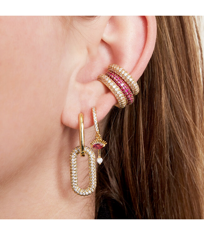 Bold Zircon Earcuff / Red