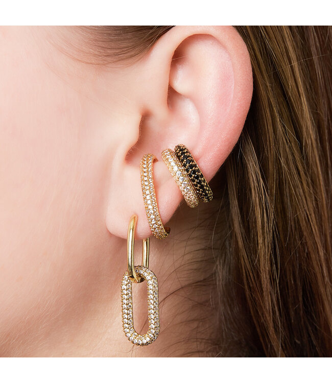 Bold Zircon Earcuff / White