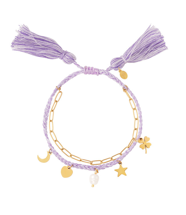 Double Colorful Charms Bracelet