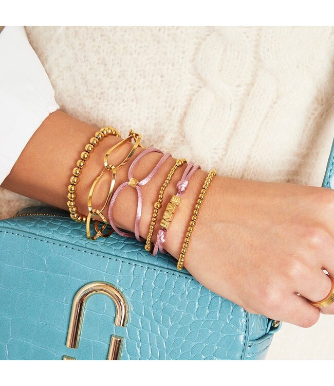 Satin Love Bracelet / Pink