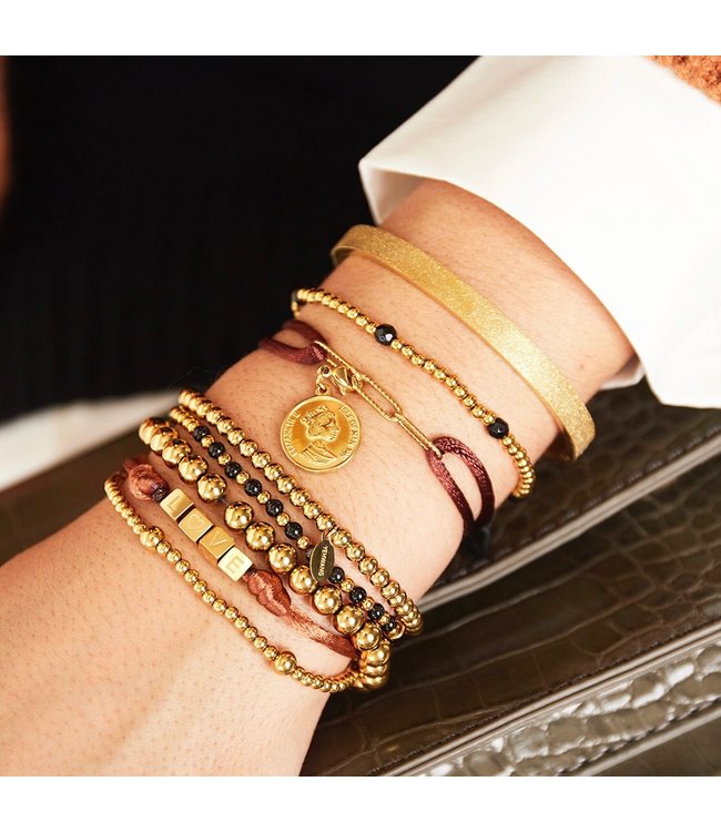 Satin Chains Bracelet / Rusty Brown