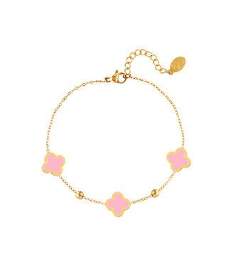 Lucky Clover Bracelet / Pink