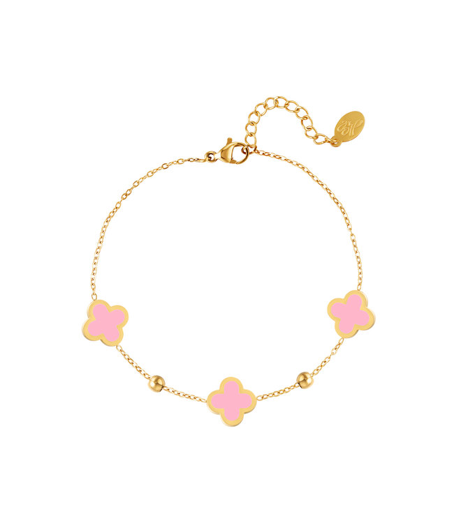 Lucky Clover Bracelet / Pink