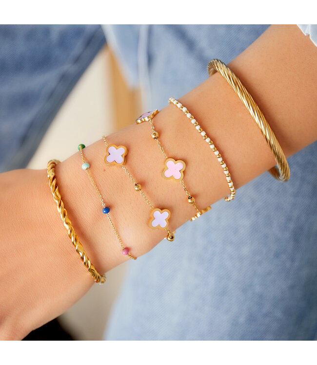 Lucky Clover Bracelet / Pink