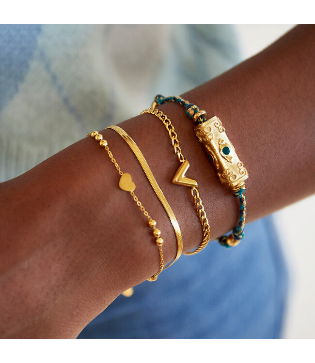 Gold Chained V Bracelet