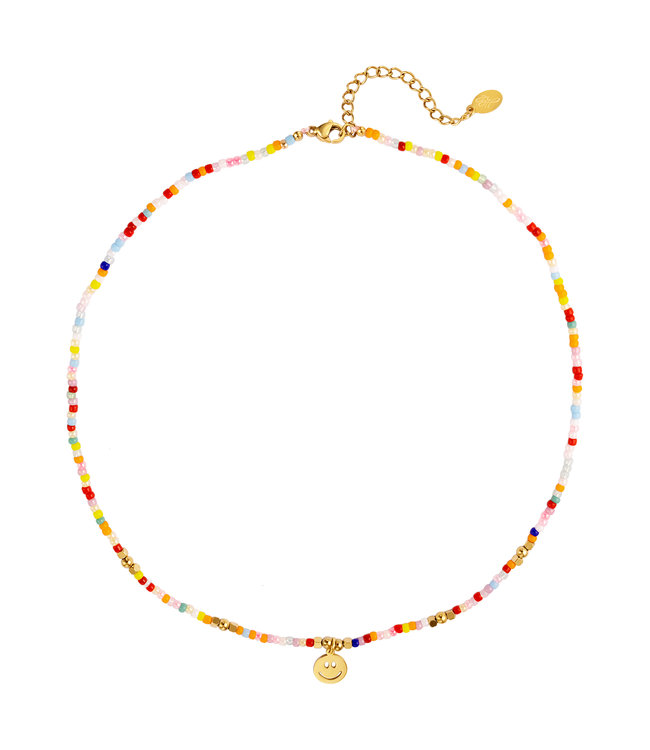 Rainbow Smiley Charm Necklace