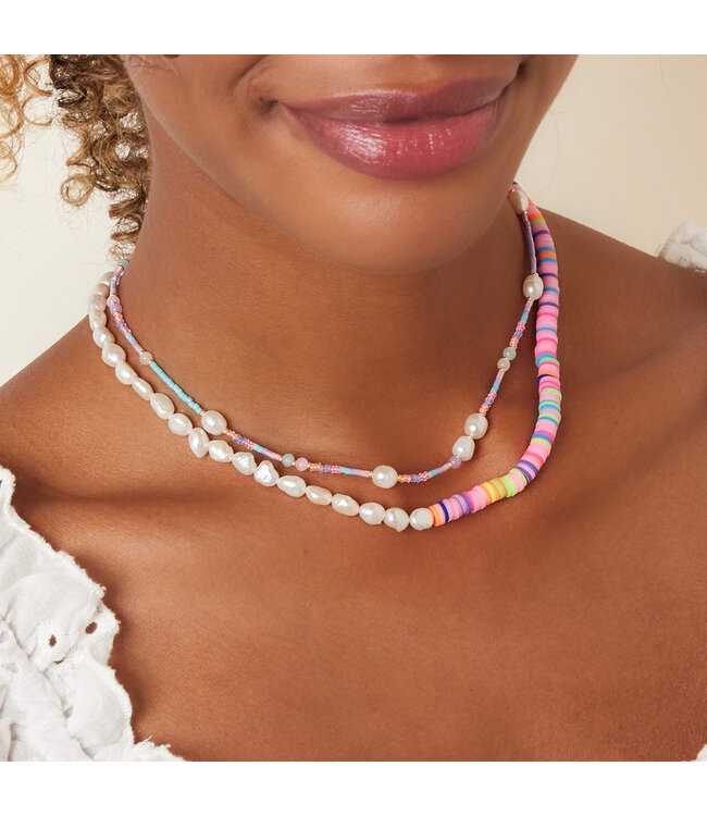 Pastel Pearl Beads Necklace