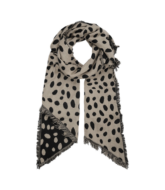 Leopard Dots Scarf / Beige