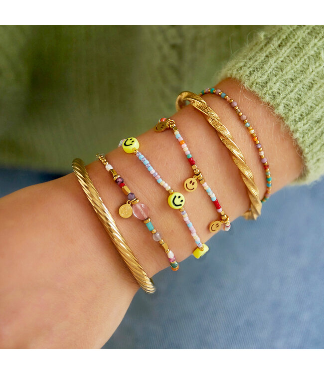 Rainbow Smiley Charm Bracelet