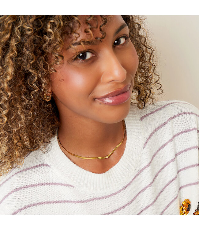 Flower Flat Chain Necklace