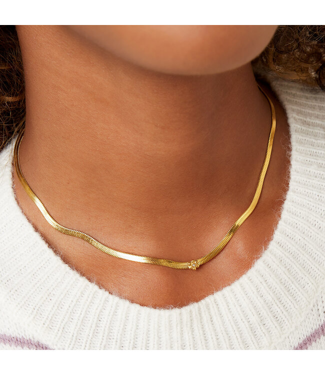 Flower Flat Chain Necklace