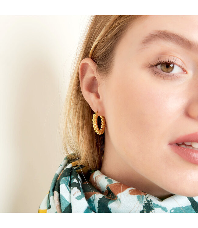 Elegant Turned Hoop Earrings