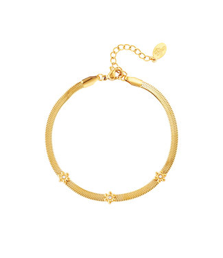 Flower Flat Chain Bracelet