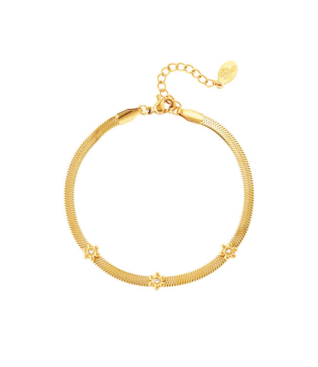 Flower Flat Chain Bracelet