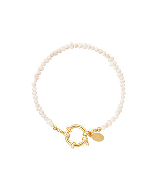 Pearl Ring Chain Bracelet