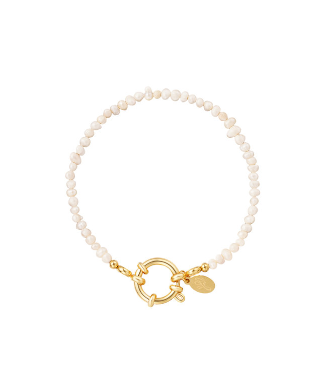 Pearl Ring Chain Bracelet