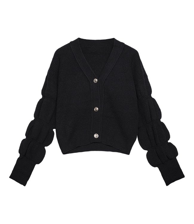 Puffed Sleeves Cardigan