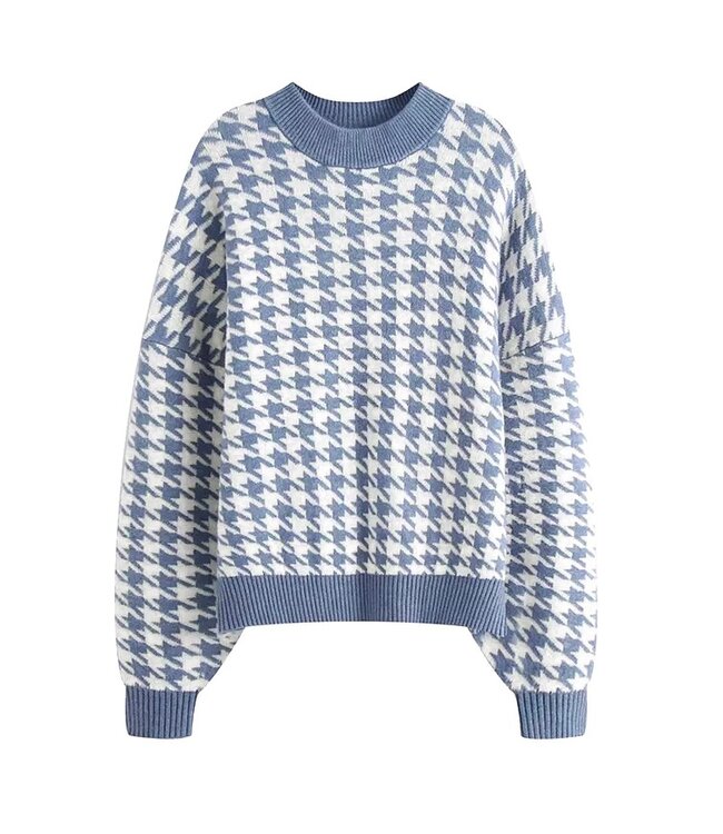 Pied de Poule Sweater / Blue
