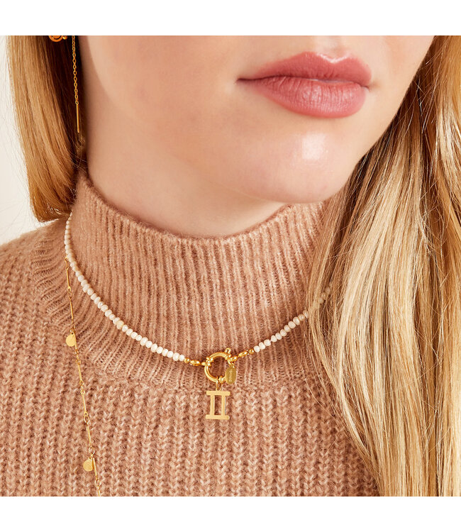 Pearl Ring Chain Necklace