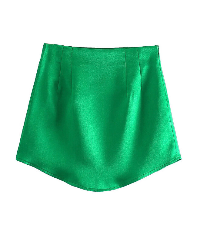 Silky Mini Skirt / Green