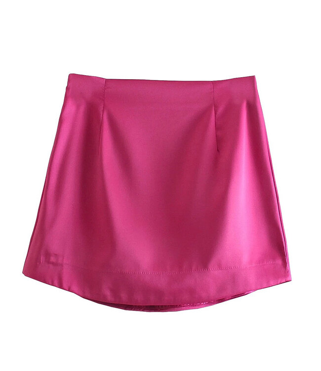 Silky Mini Skirt / Pink