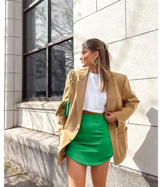 Silky Mini Skirt / Green