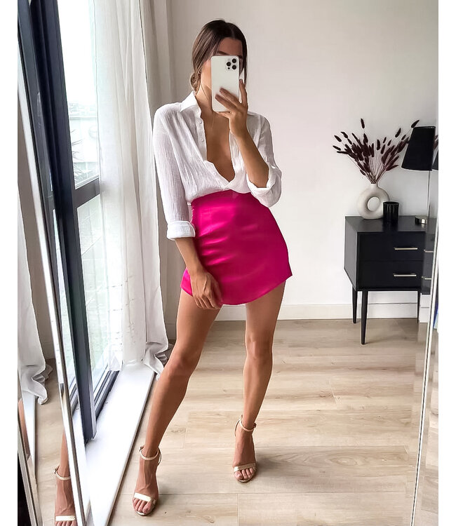 Silky Mini Skirt / Pink