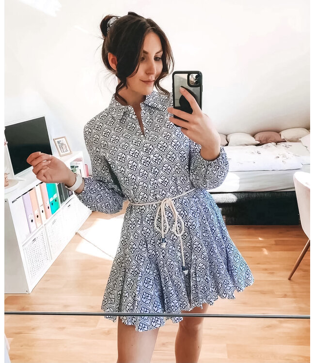 Blue Printed Dress