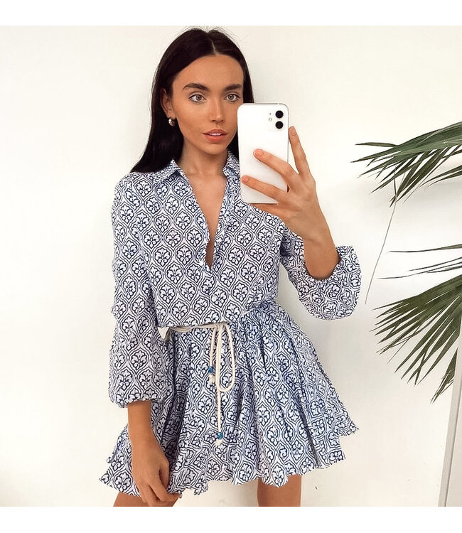 Blue Printed Dress