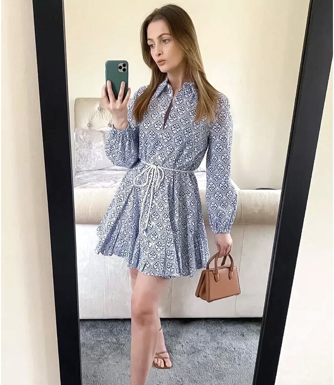 Blue Printed Dress