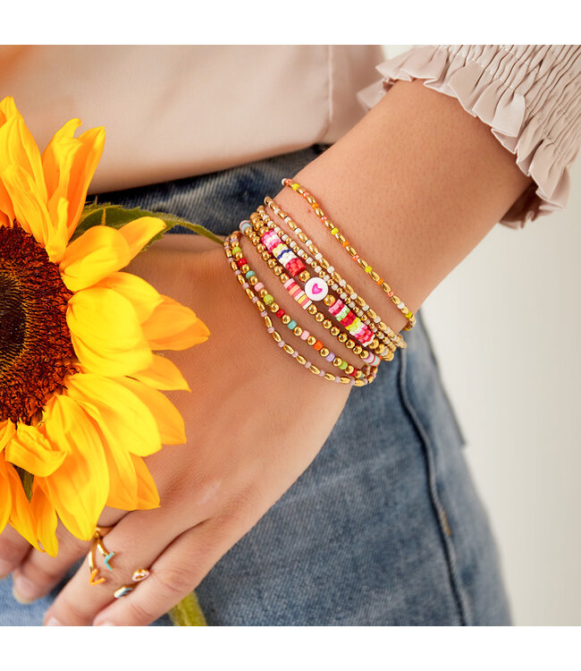 Gold Long Beaded Bracelet