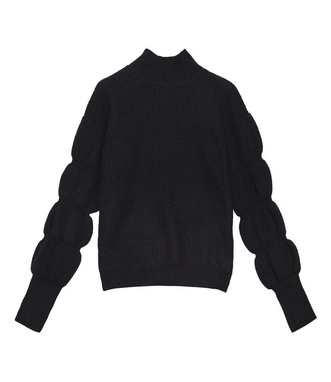 Puffed Sleeves Sweater / Black