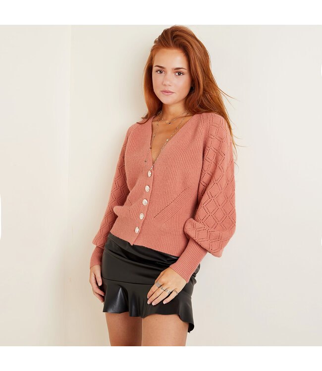 Balloon Sleeves Cardigan