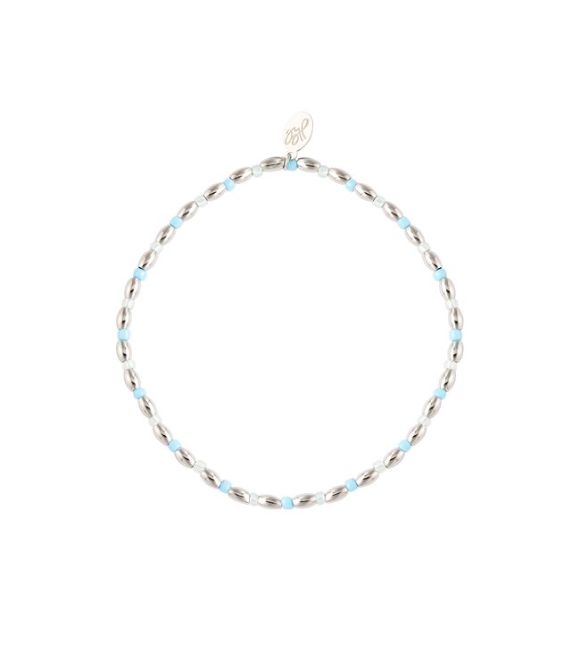 Silver Long Beaded Bracelet