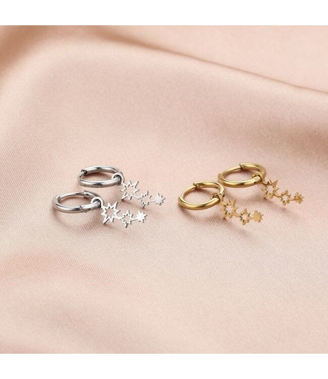 Triple Morning Star Earrings