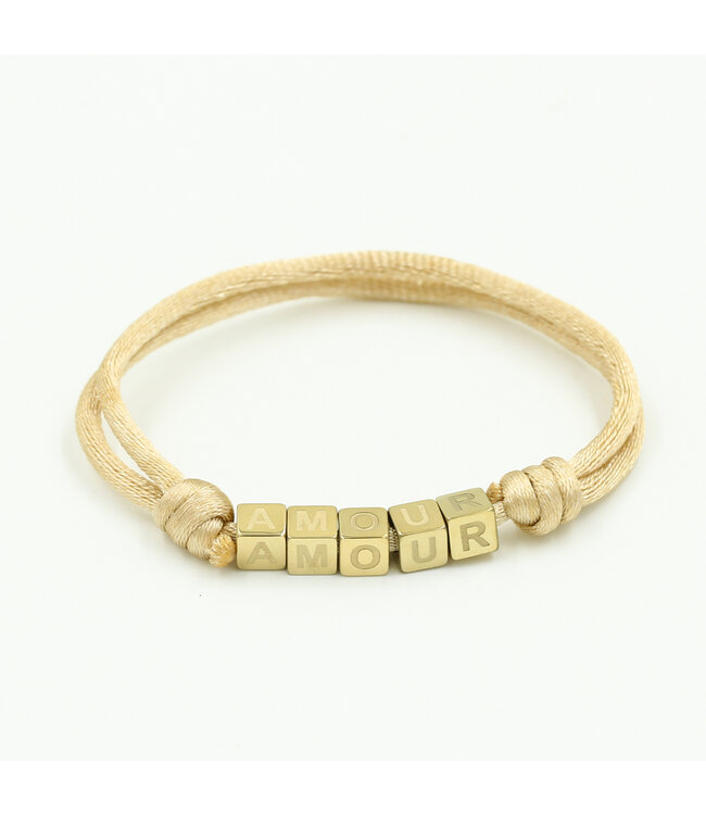 Satin Amour Bracelet / Beige
