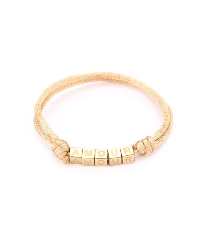 Satin Amour Bracelet / Beige