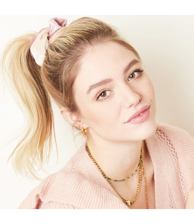 Velvet Scrunchie / Beige