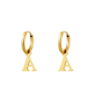 Gold Initial Earrings