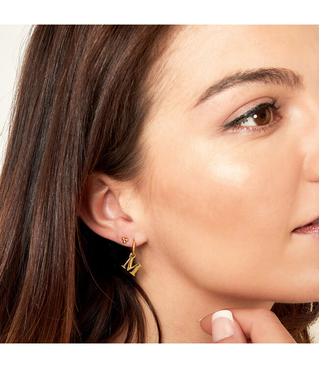 Gold Initial Earrings