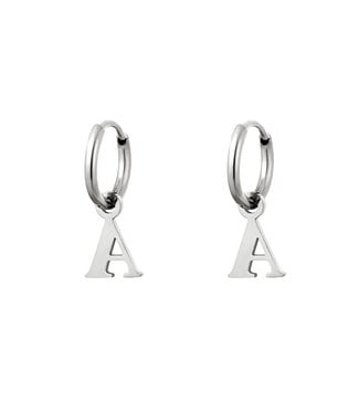 Silver Initial Earrings