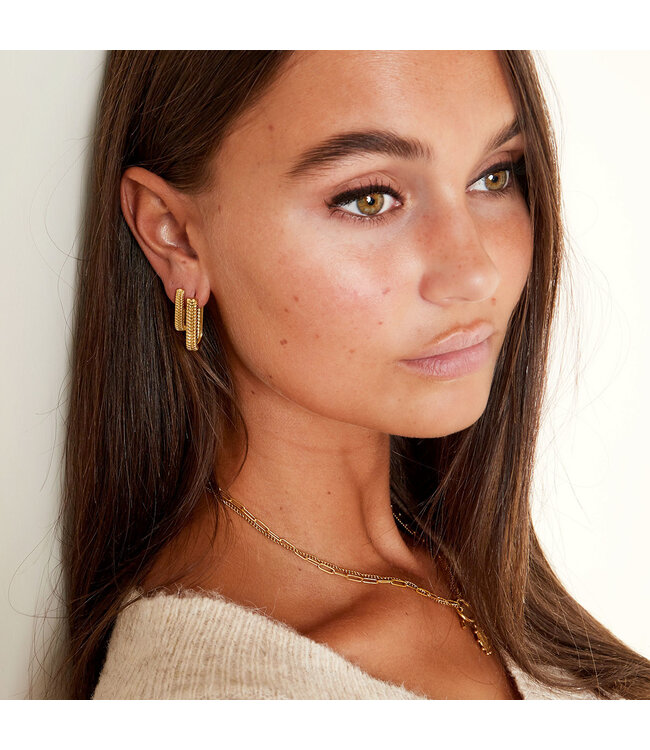 Textured Rectangle Earrings