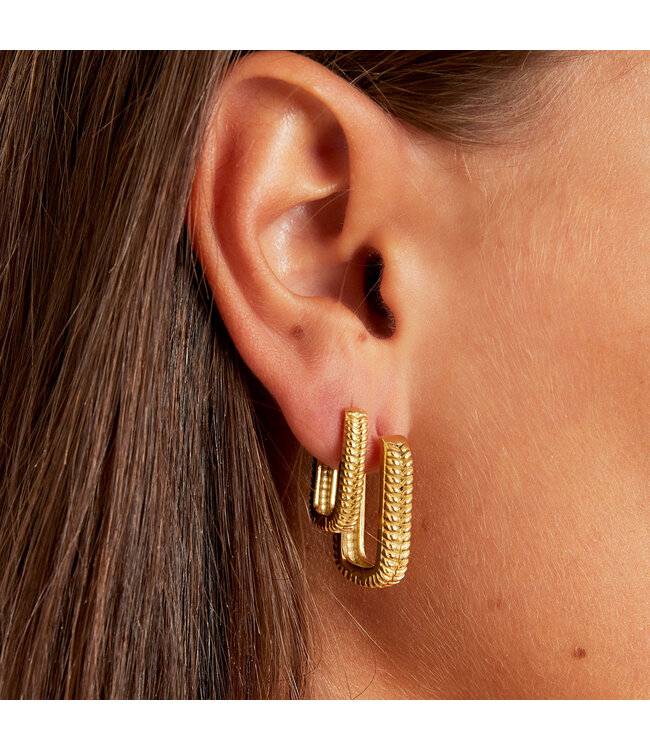 Textured Rectangle Earrings