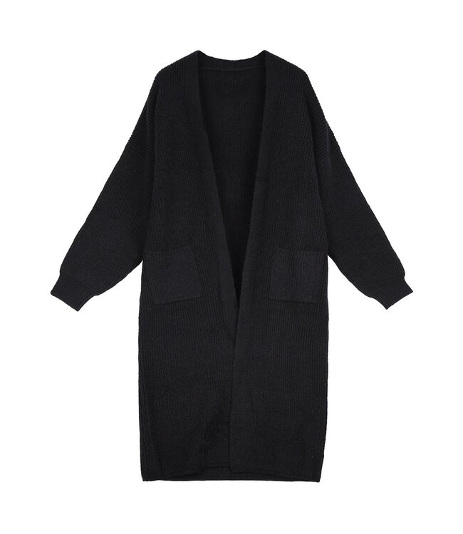 Knitted Long Cardigan / Black