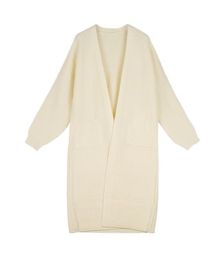 Knitted Long Cardigan / Off White
