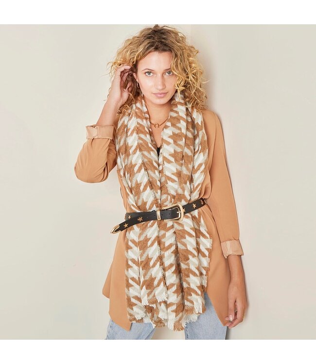 Pied de Poule Scarf / Beige