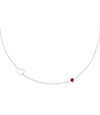Silver Birthstone Necklace